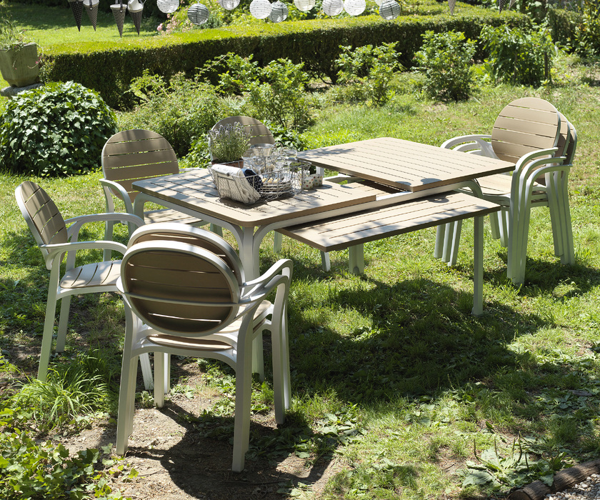 Table de jardin extensible en polypropylène et aluminium - Alloro