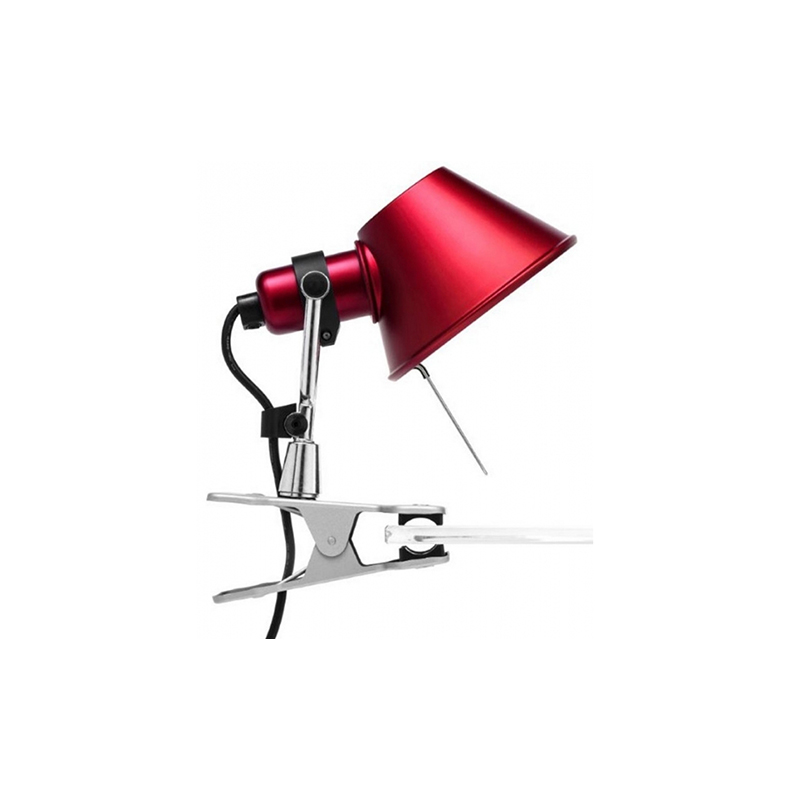 clamp lamp TOLOMEO MICRO (red, halo/Led - steel) MyAreaDesign.com