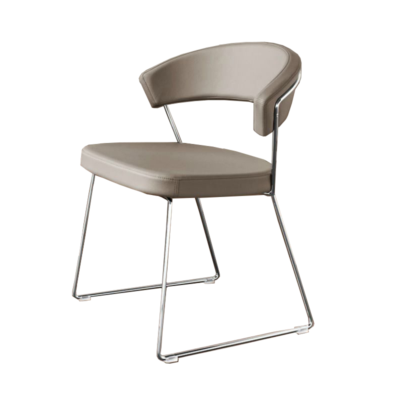 (chromed CB/1022 - structure, YORK dove CONNUBIA leather NEW seat set and grey leather) 2 of Metal chairs